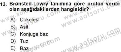 Genel Kimya 2 Dersi 2015 - 2016 Yılı (Final) Dönem Sonu Sınav Soruları 13. Soru