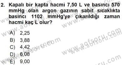 Genel Kimya 2 Dersi 2015 - 2016 Yılı (Final) Dönem Sonu Sınav Soruları 2. Soru