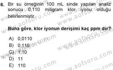 Genel Kimya 2 Dersi 2015 - 2016 Yılı (Final) Dönem Sonu Sınav Soruları 6. Soru