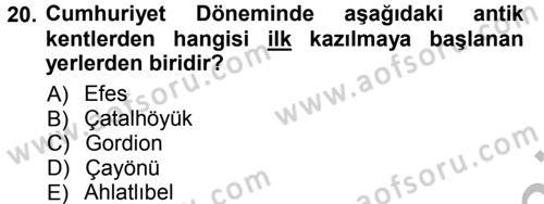 Kültürel Miras Mevzuatı Dersi 2012 - 2013 Yılı (Vize) Ara Sınav Soruları 20. Soru