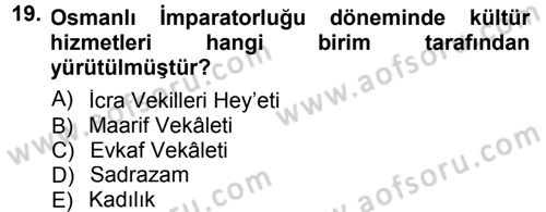 Kültürel Miras Mevzuatı Dersi 2012 - 2013 Yılı (Final) Dönem Sonu Sınav Soruları 19. Soru