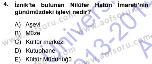 Kültürel Miras Mevzuatı Dersi 2013 - 2014 Yılı (Vize) Ara Sınav Soruları 4. Soru