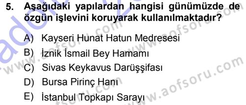 Kültürel Miras Mevzuatı Dersi 2013 - 2014 Yılı (Vize) Ara Sınav Soruları 5. Soru