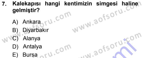 Kültürel Miras Mevzuatı Dersi 2013 - 2014 Yılı (Vize) Ara Sınav Soruları 7. Soru