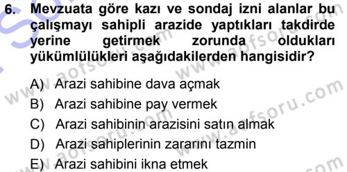 Kültürel Miras Mevzuatı Dersi 2013 - 2014 Yılı (Final) Dönem Sonu Sınav Soruları 6. Soru