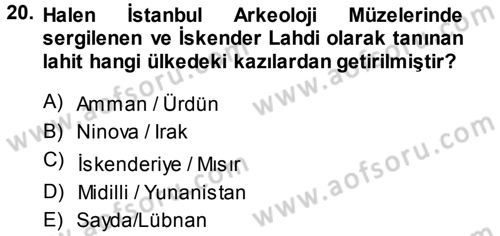 Kültürel Miras Mevzuatı Dersi 2014 - 2015 Yılı (Vize) Ara Sınav Soruları 20. Soru