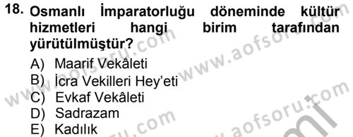 Kültürel Miras Mevzuatı Dersi 2014 - 2015 Yılı (Final) Dönem Sonu Sınav Soruları 18. Soru