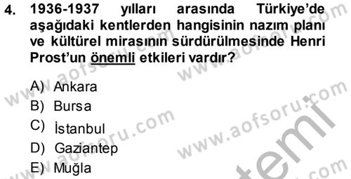 Kültürel Miras Mevzuatı Dersi 2014 - 2015 Yılı (Final) Dönem Sonu Sınav Soruları 4. Soru