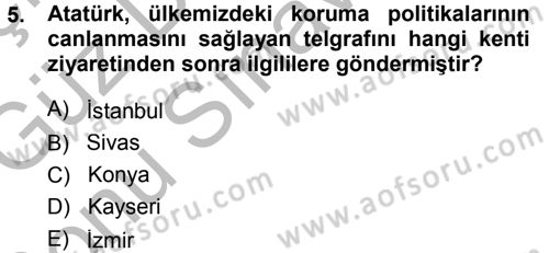 Kültürel Miras Mevzuatı Dersi 2014 - 2015 Yılı (Final) Dönem Sonu Sınav Soruları 5. Soru