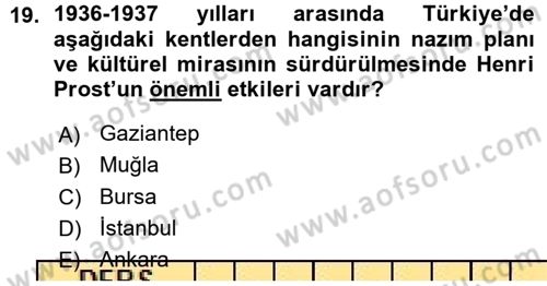 Kültürel Miras Mevzuatı Dersi 2015 - 2016 Yılı (Vize) Ara Sınav Soruları 19. Soru
