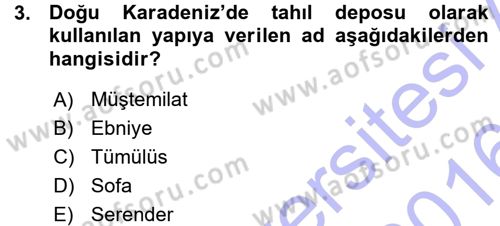 Kültürel Miras Mevzuatı Dersi 2015 - 2016 Yılı (Vize) Ara Sınav Soruları 3. Soru