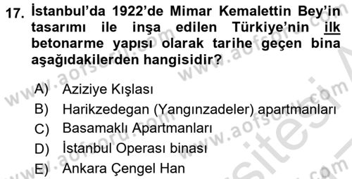 Kültürel Miras Mevzuatı Dersi 2016 - 2017 Yılı (Vize) Ara Sınav Soruları 17. Soru