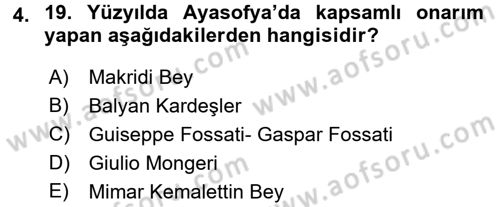 Kültürel Miras Mevzuatı Dersi 2016 - 2017 Yılı (Vize) Ara Sınav Soruları 4. Soru