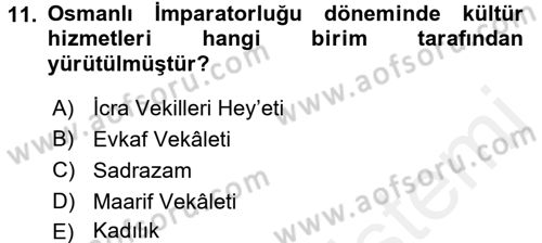 Kültürel Miras Mevzuatı Dersi 2016 - 2017 Yılı (Final) Dönem Sonu Sınav Soruları 11. Soru
