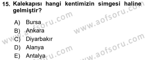 Kültürel Miras Mevzuatı Dersi 2016 - 2017 Yılı (Final) Dönem Sonu Sınav Soruları 15. Soru