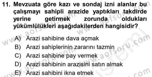 Kültürel Miras Mevzuatı Dersi 2017 - 2018 Yılı (Final) Dönem Sonu Sınav Soruları 11. Soru