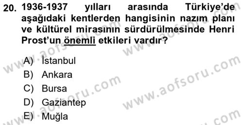 Kültürel Miras Mevzuatı Dersi 2017 - 2018 Yılı (Final) Dönem Sonu Sınav Soruları 20. Soru