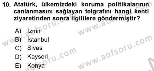 Kültürel Miras Mevzuatı Dersi 2018 - 2019 Yılı Yaz Okulu Sınav Soruları 10. Soru