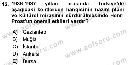 Kültürel Miras Mevzuatı Dersi 2018 - 2019 Yılı Yaz Okulu Sınav Soruları 12. Soru