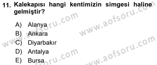 Kültürel Miras Mevzuatı Dersi 2019 - 2020 Yılı (Vize) Ara Sınav Soruları 11. Soru