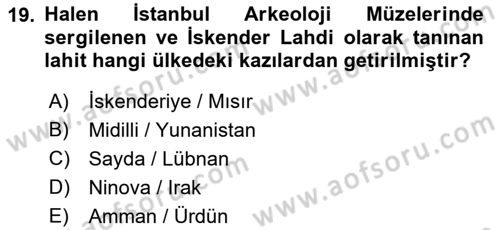 Kültürel Miras Mevzuatı Dersi 2019 - 2020 Yılı (Vize) Ara Sınav Soruları 19. Soru