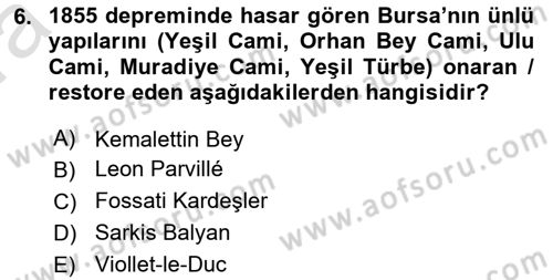 Kültürel Miras Mevzuatı Dersi 2019 - 2020 Yılı (Vize) Ara Sınav Soruları 6. Soru