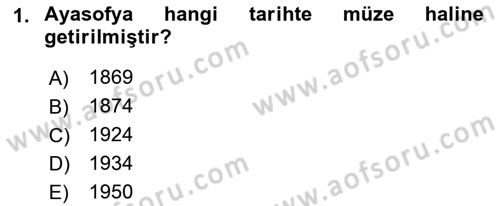 Kültürel Miras Mevzuatı Dersi 2019 - 2020 Yılı (Final) Dönem Sonu Sınav Soruları 1. Soru