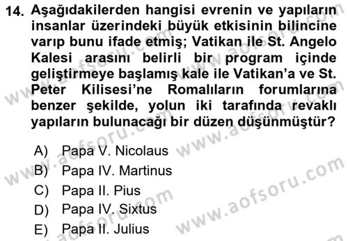 Kültürel Miras Mevzuatı Dersi 2019 - 2020 Yılı (Final) Dönem Sonu Sınav Soruları 14. Soru
