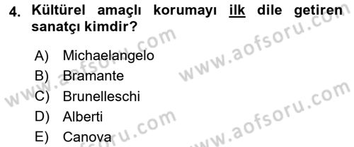 Kültürel Miras Mevzuatı Dersi 2020 - 2021 Yılı Yaz Okulu Sınav Soruları 4. Soru