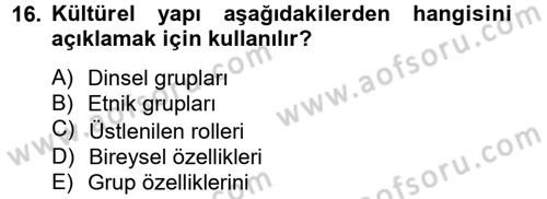 Kentsel ve Çevresel Koruma Dersi 2012 - 2013 Yılı (Vize) Ara Sınav Soruları 16. Soru