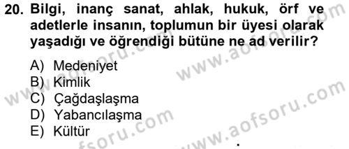 Kentsel ve Çevresel Koruma Dersi 2012 - 2013 Yılı (Vize) Ara Sınav Soruları 20. Soru
