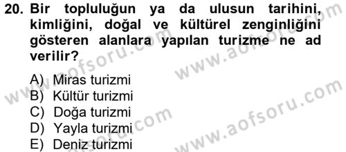 Kentsel ve Çevresel Koruma Dersi 2012 - 2013 Yılı (Final) Dönem Sonu Sınav Soruları 20. Soru