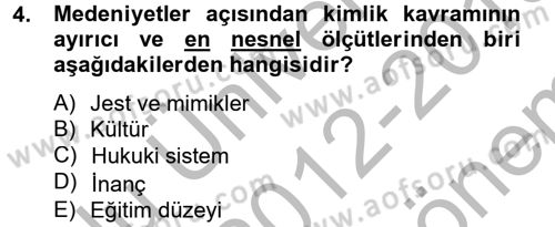 Kentsel ve Çevresel Koruma Dersi 2012 - 2013 Yılı (Final) Dönem Sonu Sınav Soruları 4. Soru