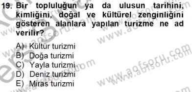 Kentsel ve Çevresel Koruma Dersi 2013 - 2014 Yılı Tek Ders Sınav Soruları 19. Soru