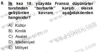 Kentsel ve Çevresel Koruma Dersi 2013 - 2014 Yılı Tek Ders Sınav Soruları 8. Soru
