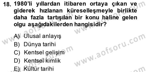 Kentsel ve Çevresel Koruma Dersi 2014 - 2015 Yılı (Vize) Ara Sınav Soruları 18. Soru