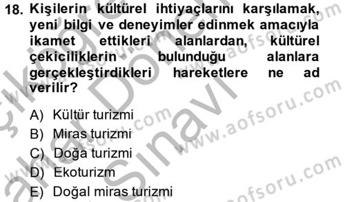Kentsel ve Çevresel Koruma Dersi 2014 - 2015 Yılı (Final) Dönem Sonu Sınav Soruları 18. Soru