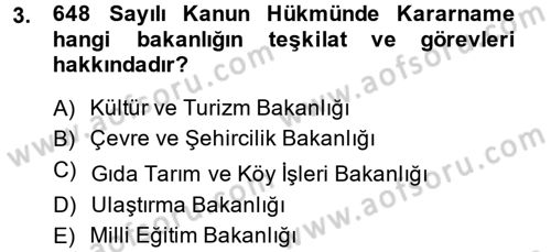 Kentsel ve Çevresel Koruma Dersi 2014 - 2015 Yılı (Final) Dönem Sonu Sınav Soruları 3. Soru