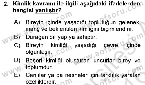 Kentsel ve Çevresel Koruma Dersi 2015 - 2016 Yılı (Final) Dönem Sonu Sınav Soruları 2. Soru