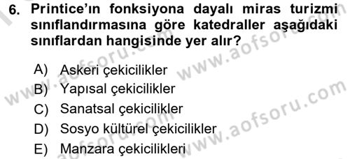 Kentsel ve Çevresel Koruma Dersi 2015 - 2016 Yılı (Final) Dönem Sonu Sınav Soruları 6. Soru