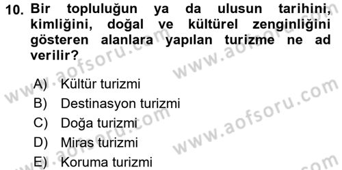 Kentsel ve Çevresel Koruma Dersi 2016 - 2017 Yılı 3 Ders Sınav Soruları 10. Soru