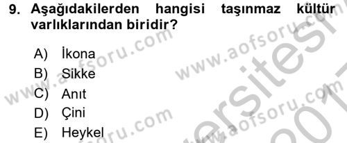 Kentsel ve Çevresel Koruma Dersi 2016 - 2017 Yılı 3 Ders Sınav Soruları 9. Soru