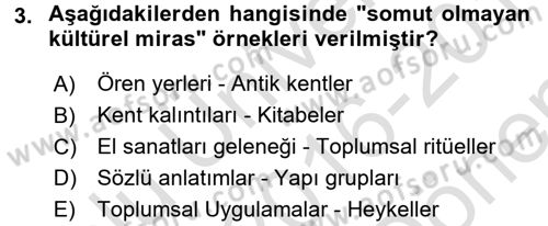 Kentsel ve Çevresel Koruma Dersi 2016 - 2017 Yılı (Final) Dönem Sonu Sınav Soruları 3. Soru