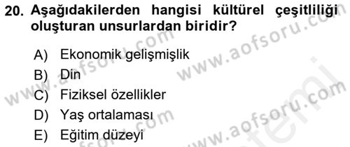 Kentsel ve Çevresel Koruma Dersi 2017 - 2018 Yılı (Vize) Ara Sınav Soruları 20. Soru