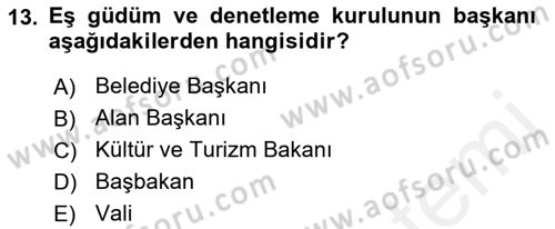 Kentsel ve Çevresel Koruma Dersi 2017 - 2018 Yılı (Final) Dönem Sonu Sınav Soruları 13. Soru