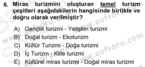 Kentsel ve Çevresel Koruma Dersi 2017 - 2018 Yılı (Final) Dönem Sonu Sınav Soruları 6. Soru