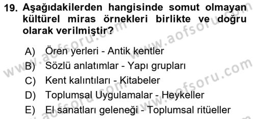 Kentsel ve Çevresel Koruma Dersi 2018 - 2019 Yılı (Vize) Ara Sınav Soruları 19. Soru