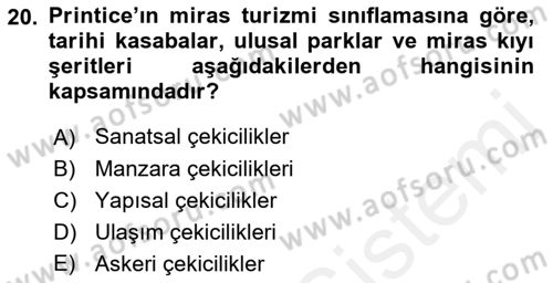 Kentsel ve Çevresel Koruma Dersi 2018 - 2019 Yılı (Final) Dönem Sonu Sınav Soruları 20. Soru
