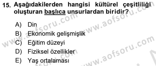 Kentsel ve Çevresel Koruma Dersi 2021 - 2022 Yılı (Vize) Ara Sınav Soruları 15. Soru