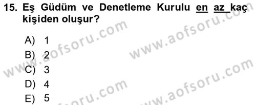 Kentsel ve Çevresel Koruma Dersi 2021 - 2022 Yılı (Final) Dönem Sonu Sınav Soruları 15. Soru